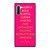 KATE SPADE NEW YORK QUOTES PINK Samsung Galaxy Note 10 Case Cover