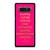 KATE SPADE NEW YORK QUOTES PINK Samsung Galaxy Note 8 Case Cover