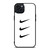 NIKE TRIPPLE SWOOSH WHITE iPhone 15 Plus Case Cover