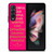 KATE SPADE NEW YORK QUOTES PINK Samsung Galaxy Z Fold 3 Case Cover