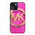 MICHAEL KORS MK LOGO PINK GOLD EMBLEM iPhone 14 Plus Case Cover