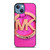 MICHAEL KORS MK LOGO PINK GOLD EMBLEM iPhone 13 Case Cover