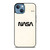 NASA LOGO WHITEI CON iPhone 13 Case Cover