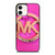 MICHAEL KORS MK LOGO PINK GOLD EMBLEM iPhone 12 Case Cover