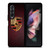 PORSCHE CAR LOGO ON RED LEATHER Samsung Galaxy Z Fold 3 Case Cover