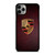 PORSCHE CAR LOGO ON RED LEATHER iPhone 11 Pro Max Case Cover
