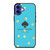 KATE SPADE NEW YORK LOGO BLUE GOLDEN POLKADOTS iPhone 16 Case Cover