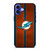 MIAMI DOPHINS NFL METAL STRIPE iPhone 16 Case Cover