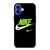 NIKE SWOOSH GREEN iPhone 16 Case Cover