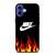 NIKE SWOOSH IN FLAMES iPhone 16 Case Cover