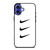 NIKE TRIPPLE SWOOSH WHITE iPhone 16 Case Cover