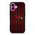 ARIZONA CARDINALS NFL METAL STRIPE iPhone 16 Plus Case Cover