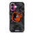 BALTIMORE ORIOLES BASEBALL BLACK CAMO iPhone 16 Plus Case Cover