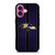 BALTIMORE RAVENS NFL METAL STRIPE iPhone 16 Plus Case Cover