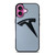 BLACK TESLA CAR LOGO iPhone 16 Plus Case Cover