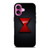 BLACK WIDOW MARVEL SYMBOL iPhone 16 Plus Case Cover