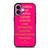 KATE SPADE NEW YORK QUOTES PINK iPhone 16 Plus Case Cover