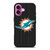MIAMI DOLPHINS FOOTBALL TEXT iPhone 16 Plus Case Cover