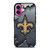 NEW ORLEANS SAINTS BROKEN METAL iPhone 16 Plus Case Cover