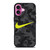 NIKE SWOOSH BLACK CAMO iPhone 16 Plus Case Cover
