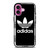 ADIDAS TREFOIL ROUND BLACK iPhone 16 Plus Case Cover