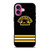 BOSTON BRUINS LOGO STRIPED iPhone 16 Plus Case Cover