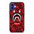 BAPE SHARK SUPREME CAMO RED iPhone 16 Case Cover