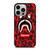 BAPE SHARK SUPREME CAMO RED iPhone 14 Pro Case Cover