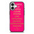 KATE SPADE NEW YORK QUOTES PINK iPhone 17 Case Cover