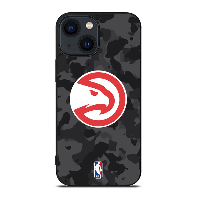 ATLANTA HAWKS BLACK CAMO iPhone 14 Plus Case Cover