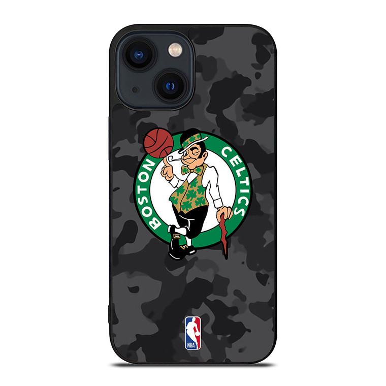 BOSTON CELTICS BLACK CAMO iPhone 14 Plus Case Cover