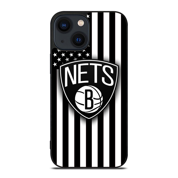 BROOKLYN NETS NBA USA FLAG iPhone 14 Plus Case Cover