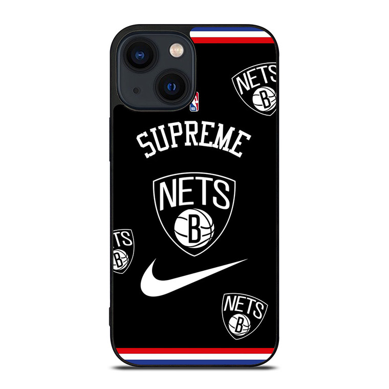 BROOKLYN NETS NBA X SUPREME NIKE iPhone 14 Plus Case Cover