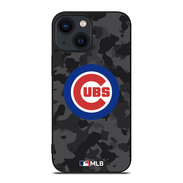 CHICAGO CUBS BASEBALL BLACK CAMO iPhone 14 Plus Case Cover
