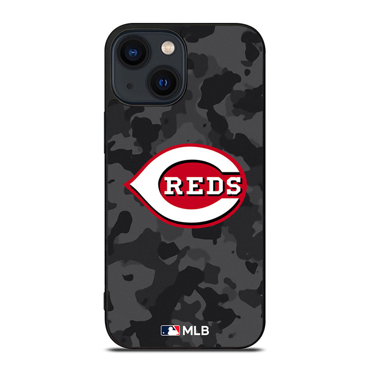 CINCINNATI REDS BASEBALL BLACK CAMO iPhone 14 Plus Case Cover