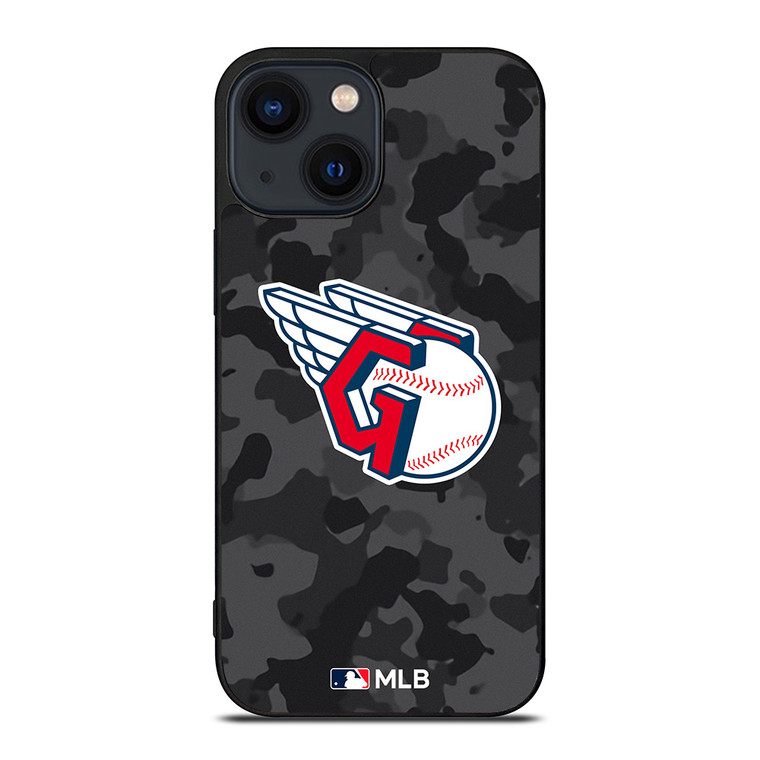 CLEVELAND GUARDIANS BASEBALL BLACK CAMO iPhone 14 Plus Case Cover