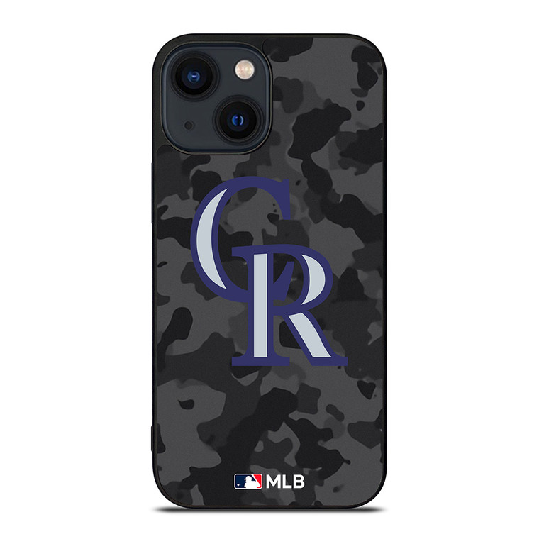 COLORADO ROCKIES BASEBALL BLACK CAMO iPhone 14 Plus Case Cover