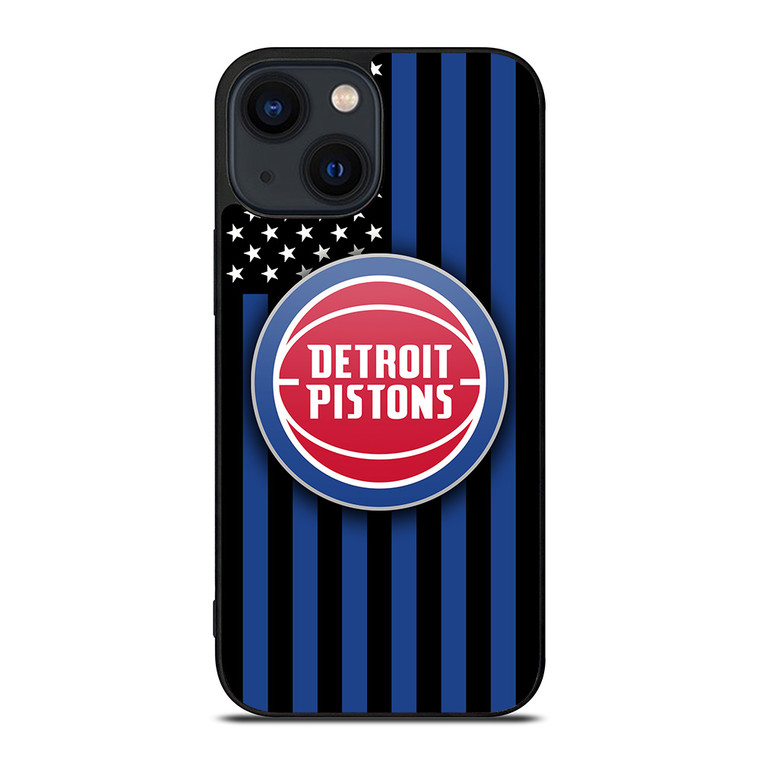 DETROIT PISTONS NBA USA FLAG iPhone 14 Plus Case Cover