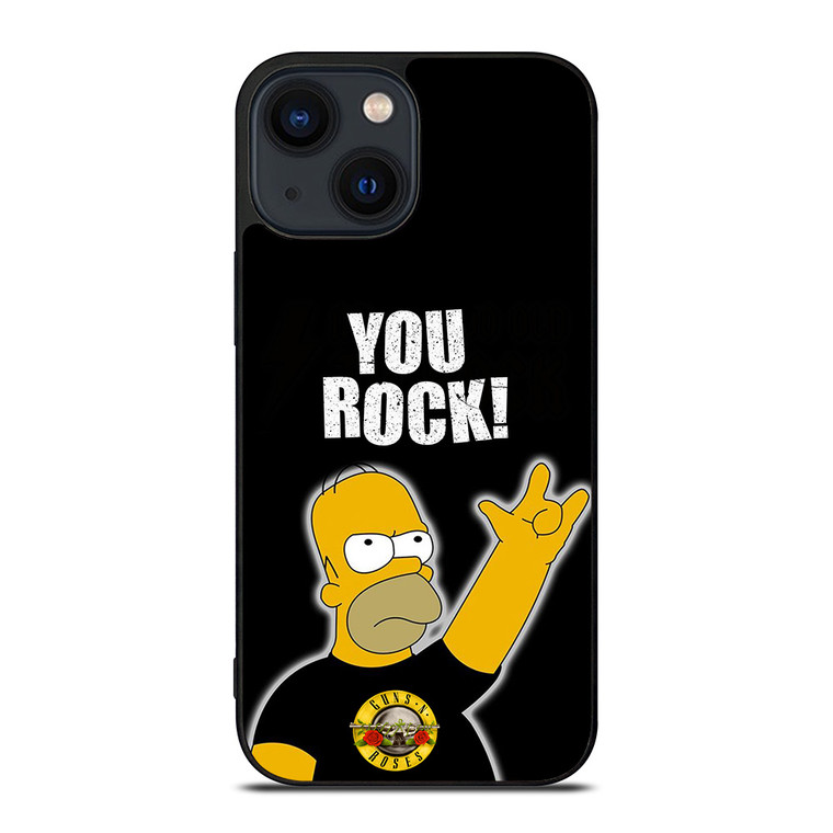 GUNS N ROSES ROCK HOMER SIMPSONS iPhone 14 Plus Case Cover