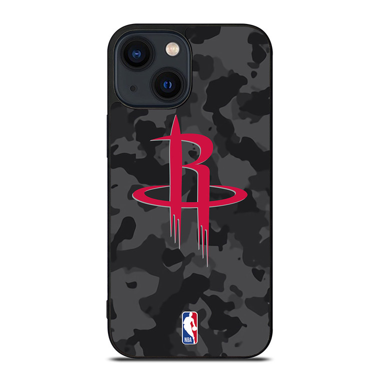 HOUSTON ROCKETS BLACK CAMO iPhone 14 Plus Case Cover