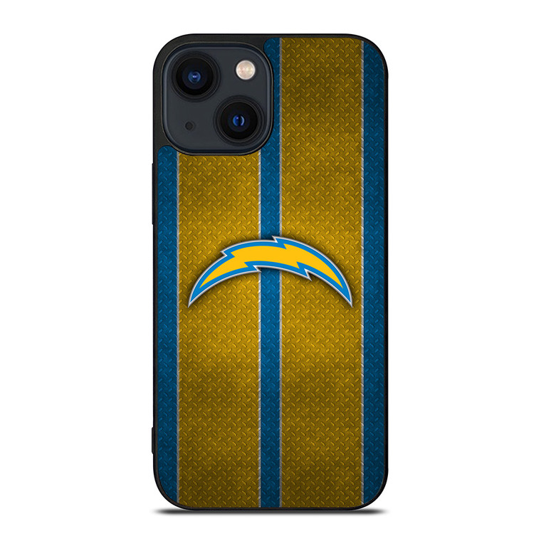 LOS ANGELES CHARGERS NFL METAL STRIPE iPhone 14 Plus Case Cover LOS ANGELES CHARGERS NFL METAL STRIPE iPhone 14 Plus Case Cover