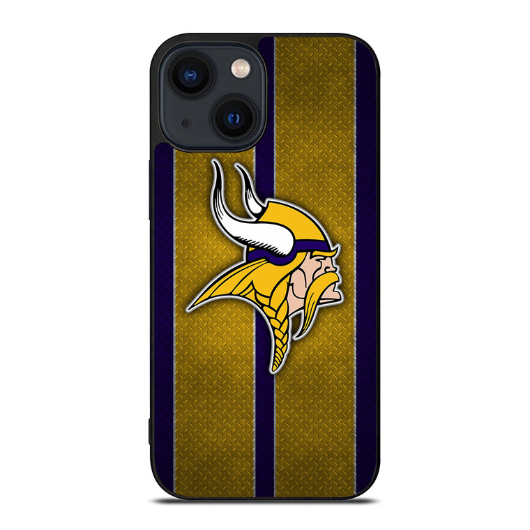 MINNESOTA VIKINGS NFL METAL STRIPE iPhone 14 Plus Case Cover