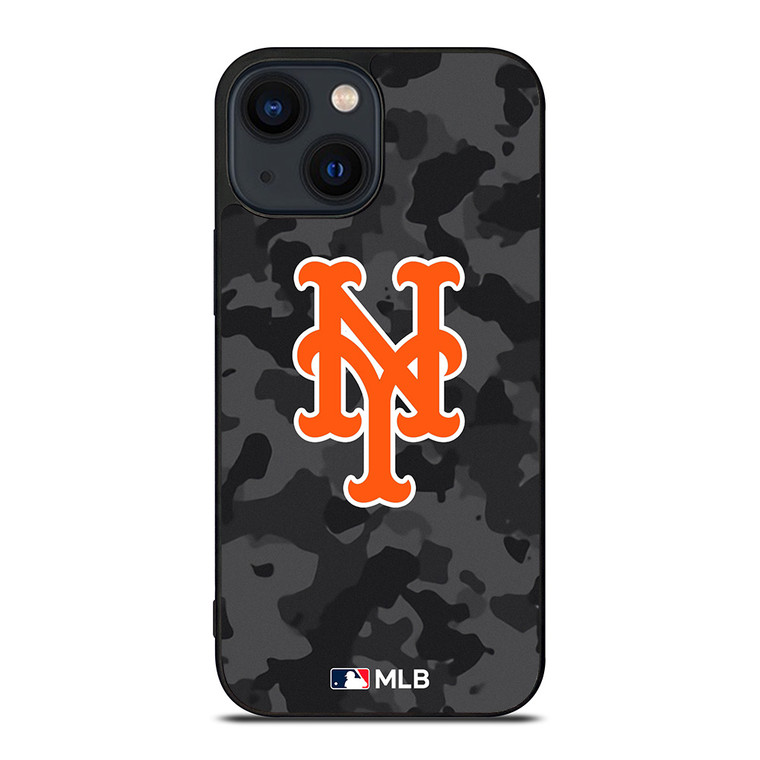 NEW YORK METS BASEBALL BLACK CAMO iPhone 14 Plus Case Cover