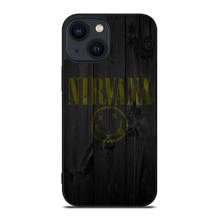 NIRVANA ROCK BAND WOODEN LOGO iPhone 14 Plus Case Cover