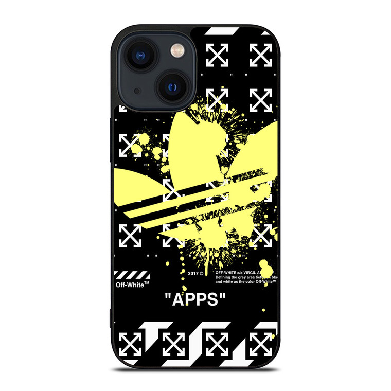 OFF WHITE X ADIDAS YELLOW iPhone 14 Plus Case Cover OFF WHITE X ADIDAS YELLOW iPhone 14 Plus Case Cover