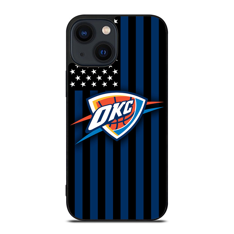 OKLAHOMA CITY THUNDERS NBA USA FLAG iPhone 14 Plus Case Cover