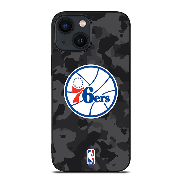 PHILADELPHIA 76ERS BLACK CAMO iPhone 14 Plus Case Cover