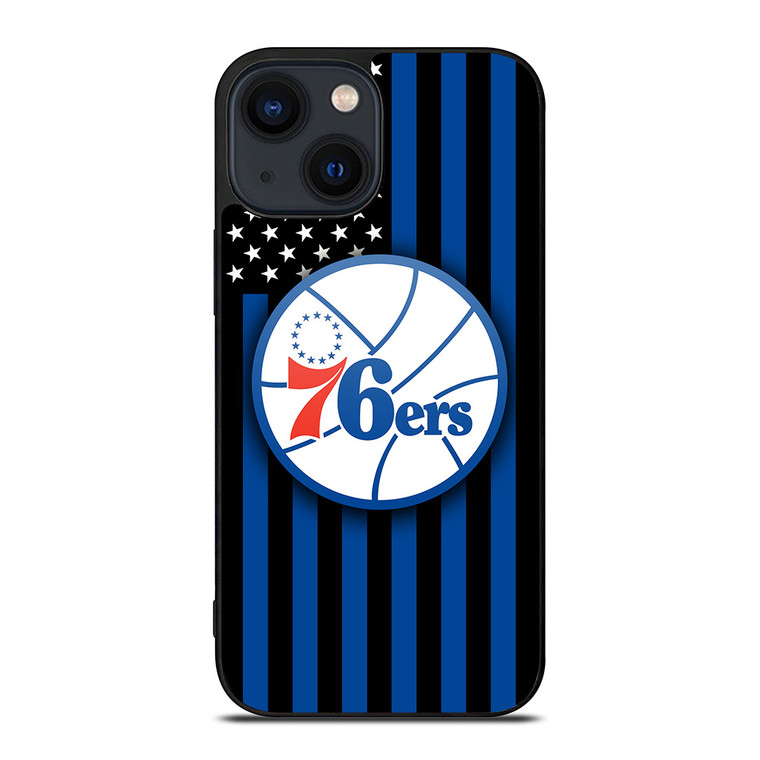 PHILADELPHIA 76ERS NBA USA FLAG iPhone 14 Plus Case Cover