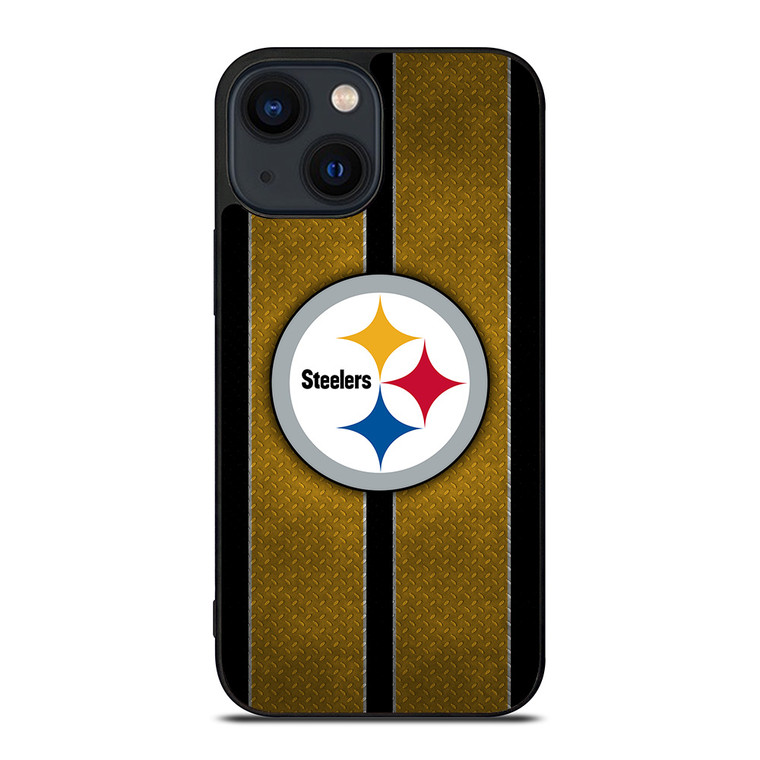 PITTSBURGH STEELERS NFL METAL STRIPE iPhone 14 Plus Case Cover
