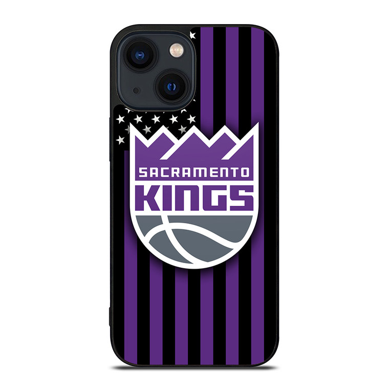 SACRAMENTO KINGS NBA USA FLAG iPhone 14 Plus Case Cover